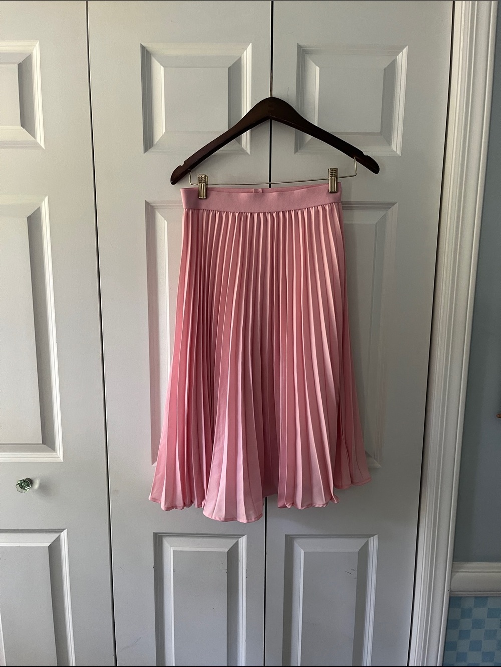 Pink a line pleated skirt